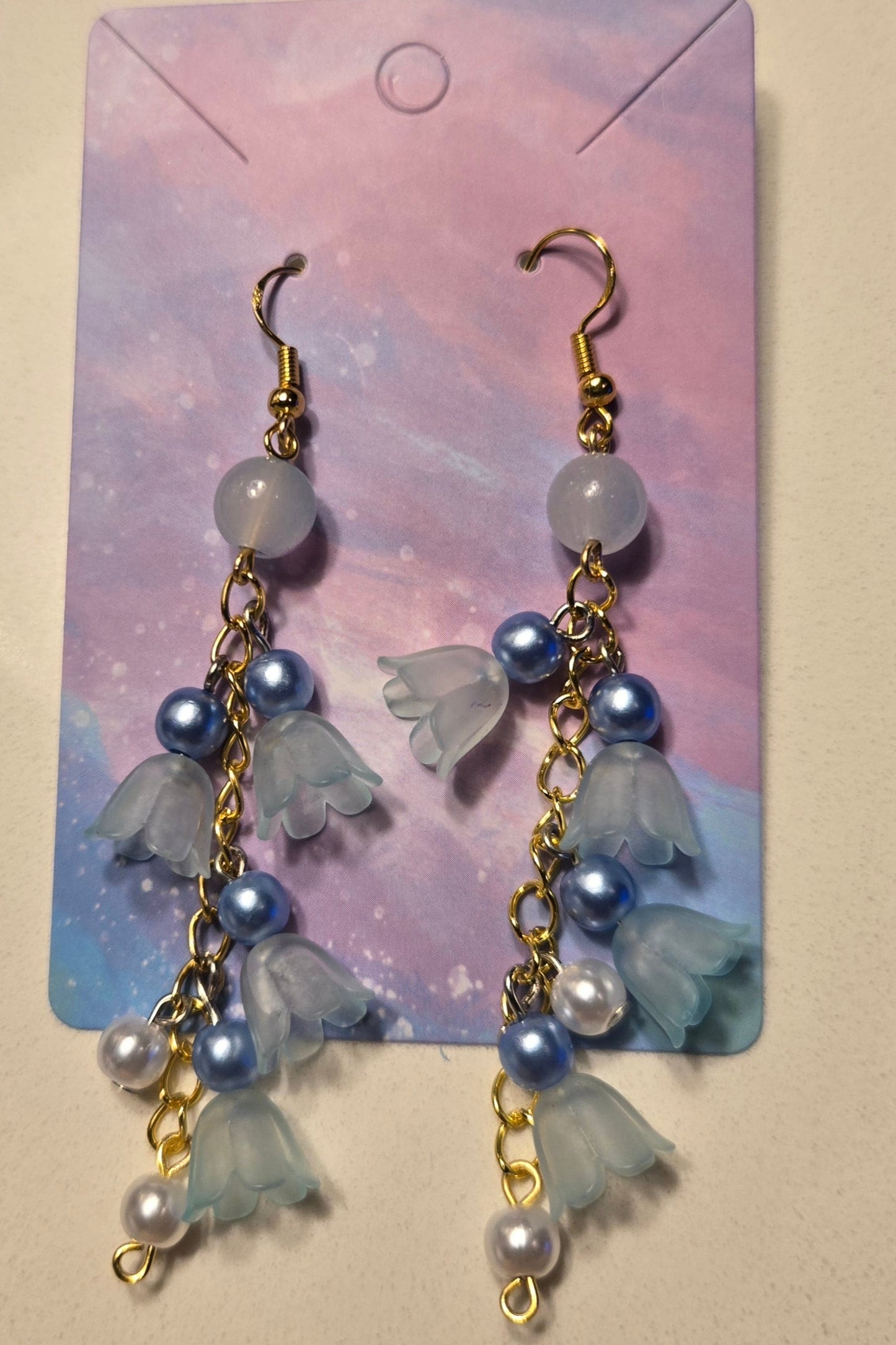 Blue Lily of the Valley Earrings